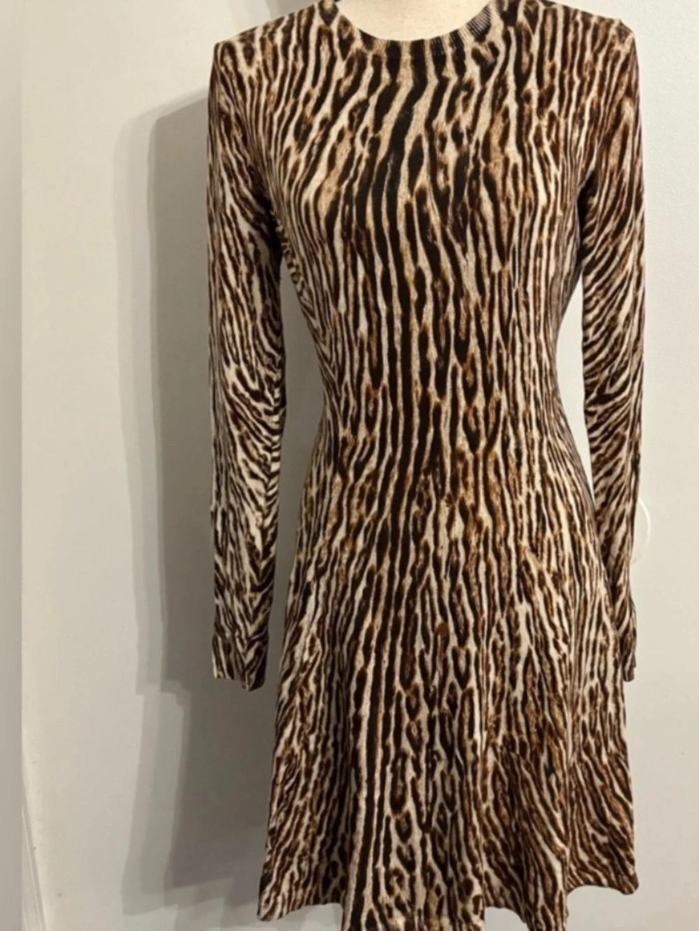 Michael Kors Brown  Long-Sleeve Animal Print